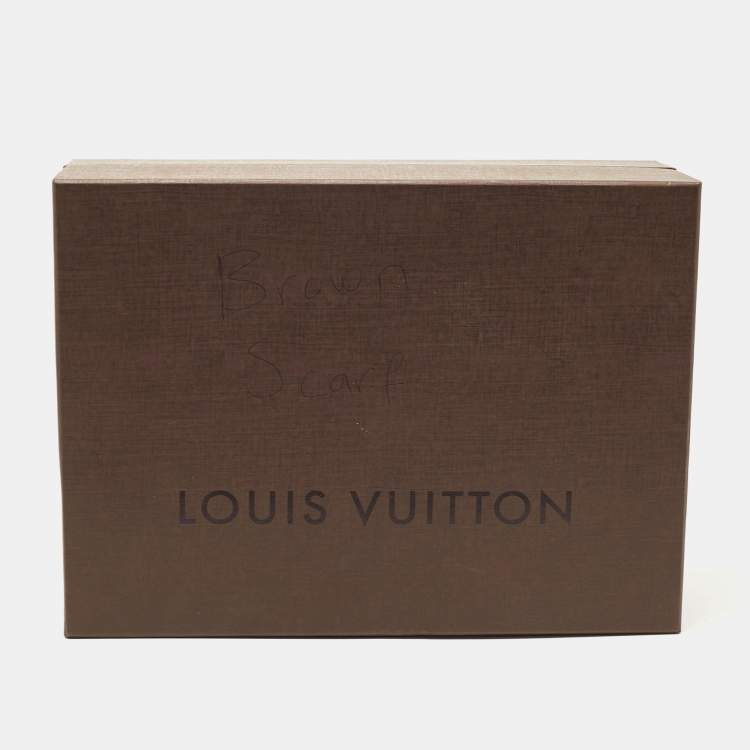 Pre Owned Louis Vuitton Brown Petit Damier Wool Scarf
