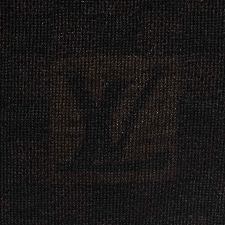 Pre Owned Louis Vuitton Brown Petit Damier Wool Scarf
