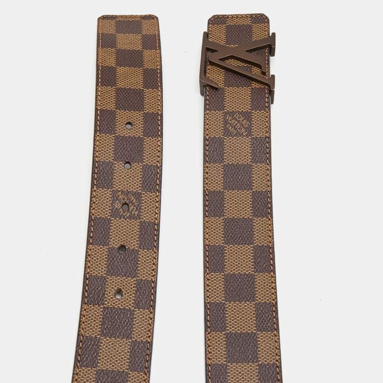 Pre Owned Louis Vuitton Damier Ebene Canvas LV Initiales Belt 90CM