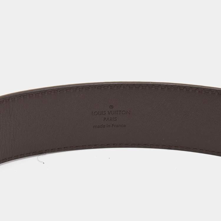 Pre Owned Louis Vuitton Damier Ebene Canvas LV Initiales Belt 90CM
