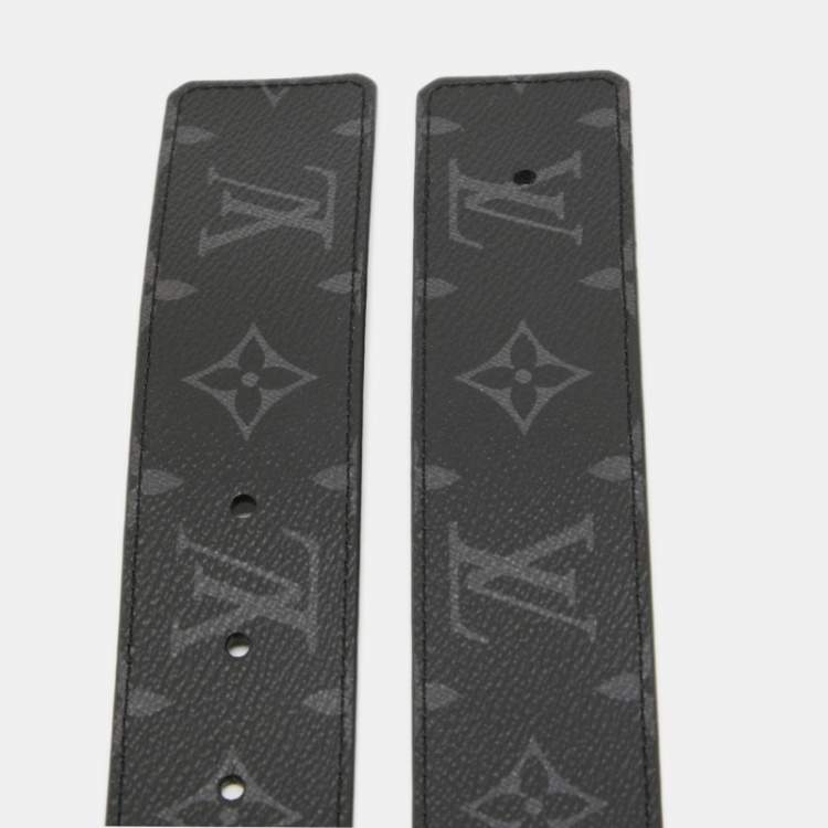 Pre Owned Louis Vuitton Monogram Eclipse Canvas Reversible Belt Strap 85CM