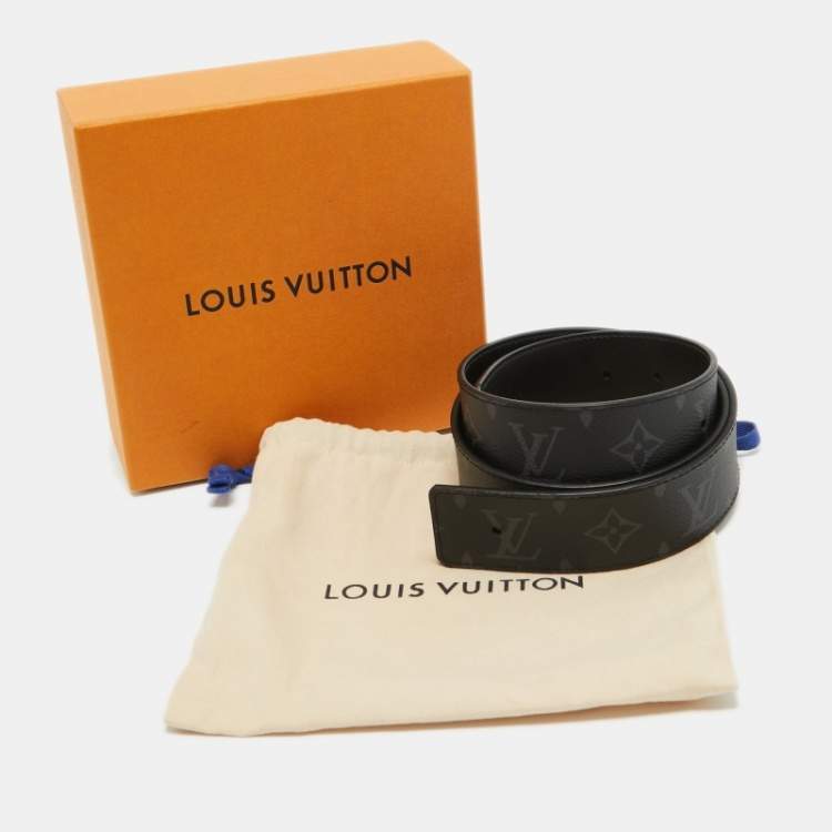 Pre Owned Louis Vuitton Monogram Eclipse Canvas Reversible Belt Strap 85CM