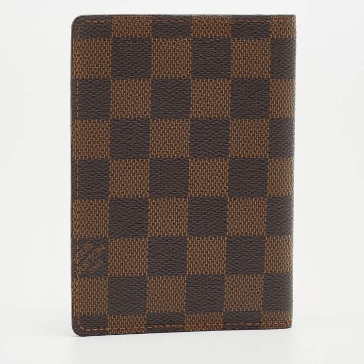 Pre Owned Louis Vuitton Damier Ebene Canvas Passport Holder