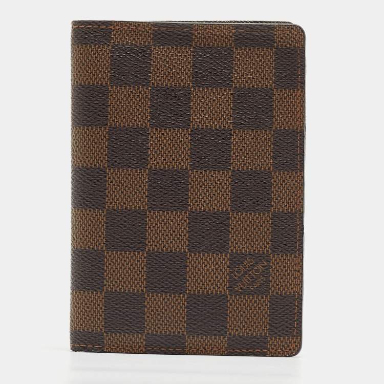 Pre Owned Louis Vuitton Damier Ebene Canvas Passport Holder