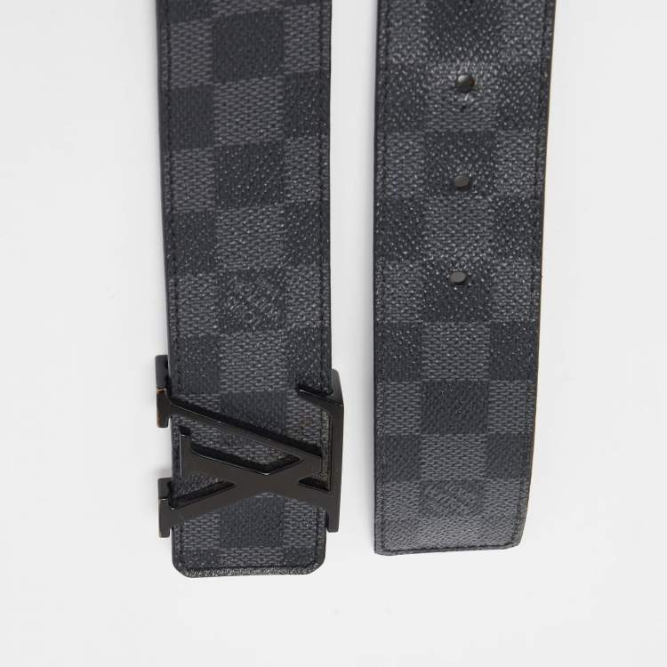 Pre Owned Louis Vuitton Damier Cobalt Canvas LV Initiales Belt 95CM