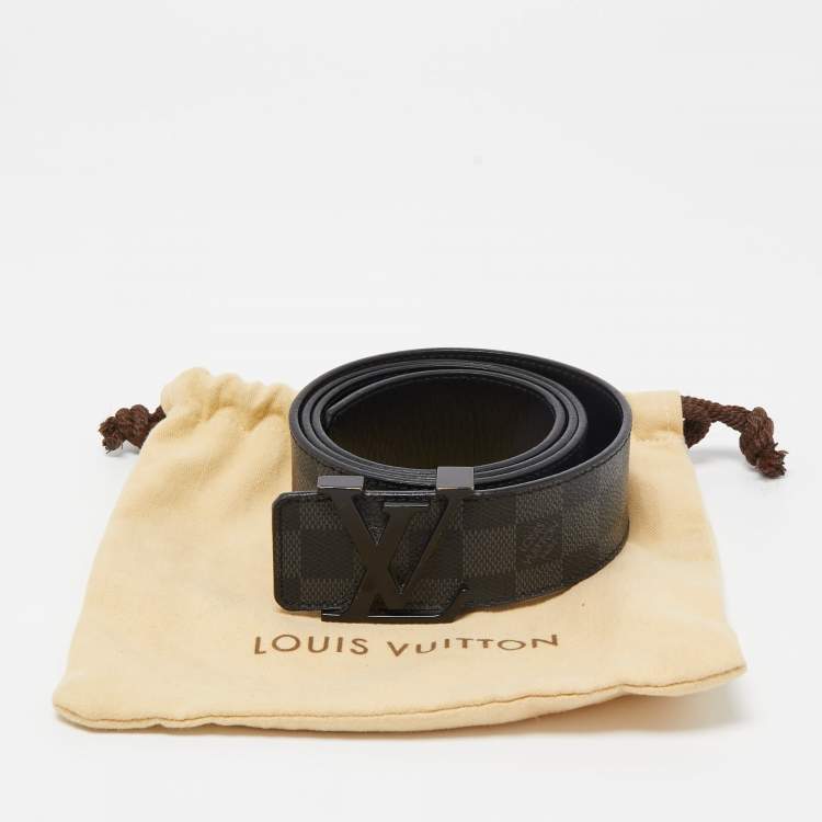 Pre Owned Louis Vuitton Damier Cobalt Canvas LV Initiales Belt 95CM