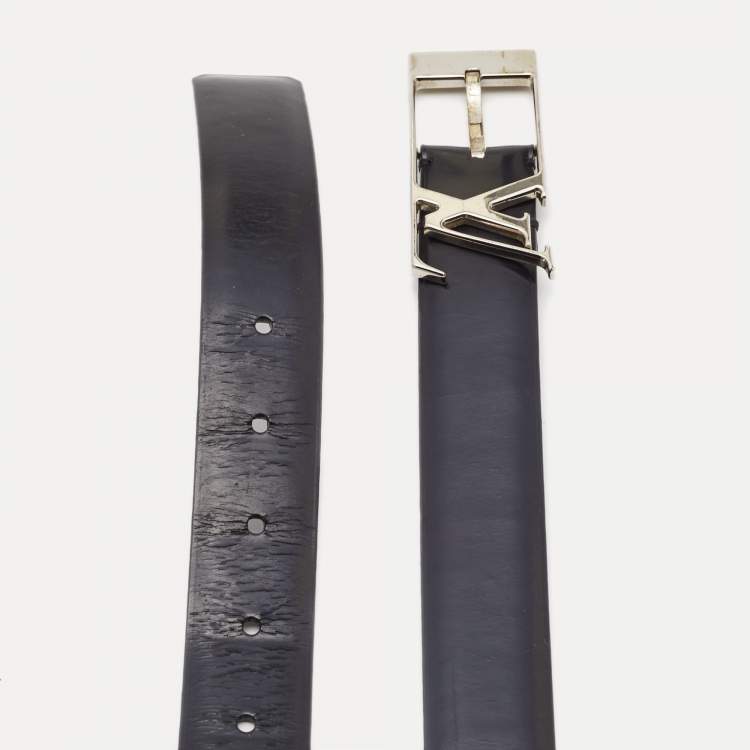 Pre Owned Louis Vuitton Black Leather Neogram Belt 90CM