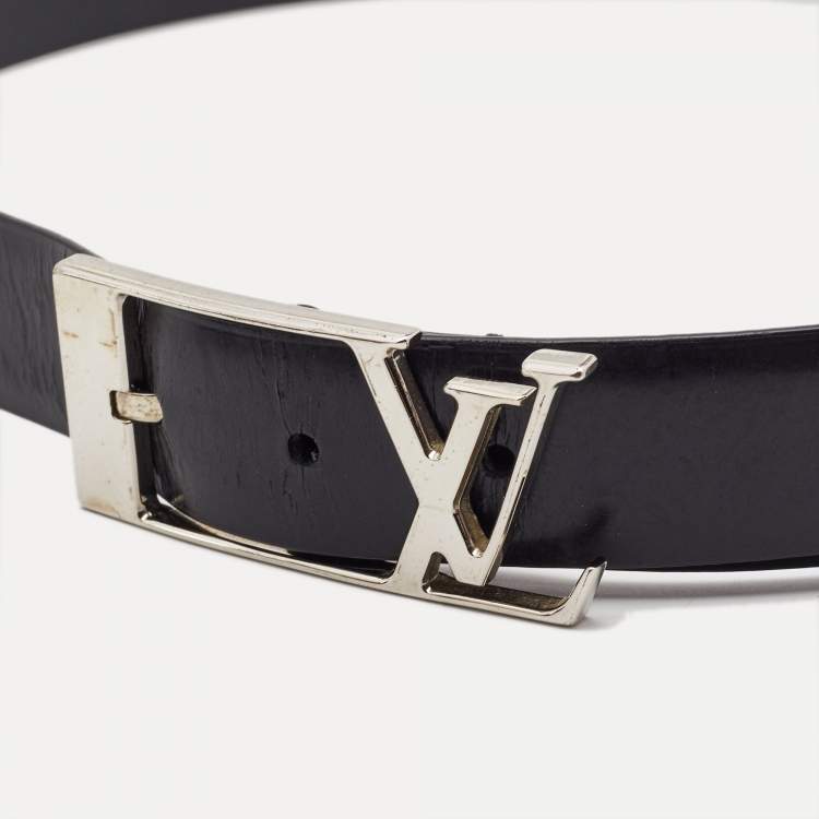 Pre Owned Louis Vuitton Black Leather Neogram Belt 90CM