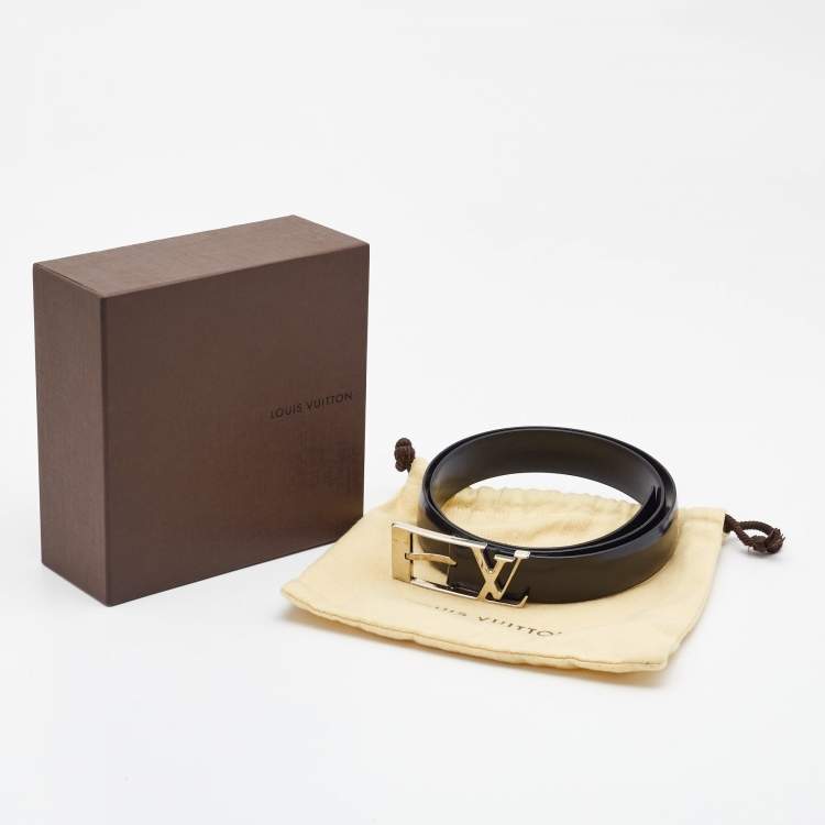 Pre Owned Louis Vuitton Black Leather Neogram Belt 90CM
