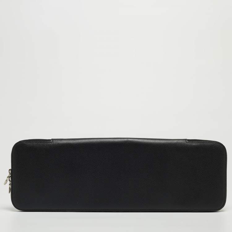 Pre Owned Louis Vuitton Black Taiga Leather Tie Travel Case 