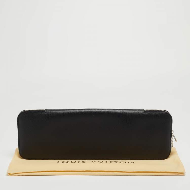 Pre Owned Louis Vuitton Black Taiga Leather Tie Travel Case 