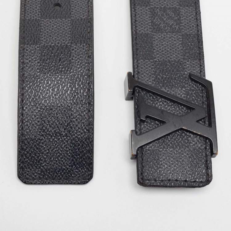 Louis Vuitton Belt Initiales Damier Graphite Black/Grey in Canvas