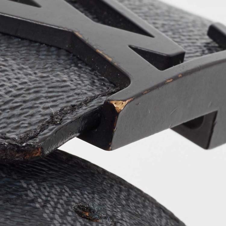 Pre Owned Louis Vuitton Damier Graphite Canvas LV Initiales Belt 95CM