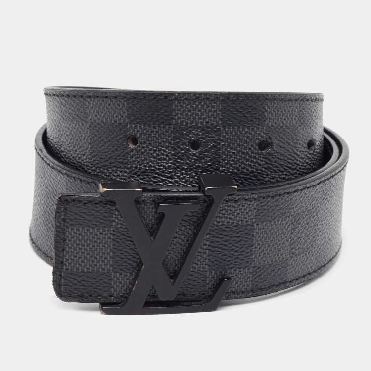 Louis Vuitton Damier Graphite Canvas LV Initiales Belt 95CM Louis