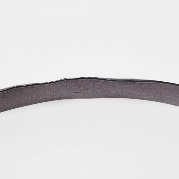 Pre Owned Louis Vuitton Black Vernis LV Initiales Belt 90CM