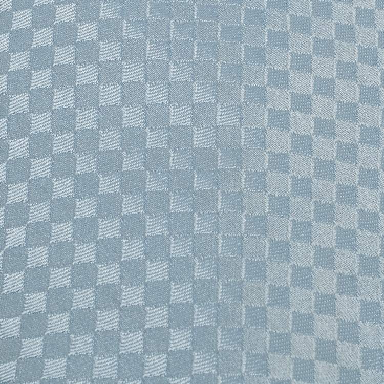 Pre Owned Louis Vuitton Light Blue Damier Checkerboard Pattern Silk Tie