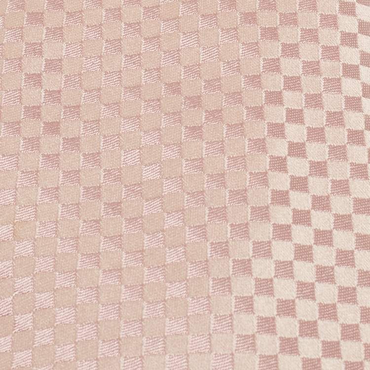 Pre Owned Louis Vuitton Light Pink Damier Checkerboard Pattern Silk Tie