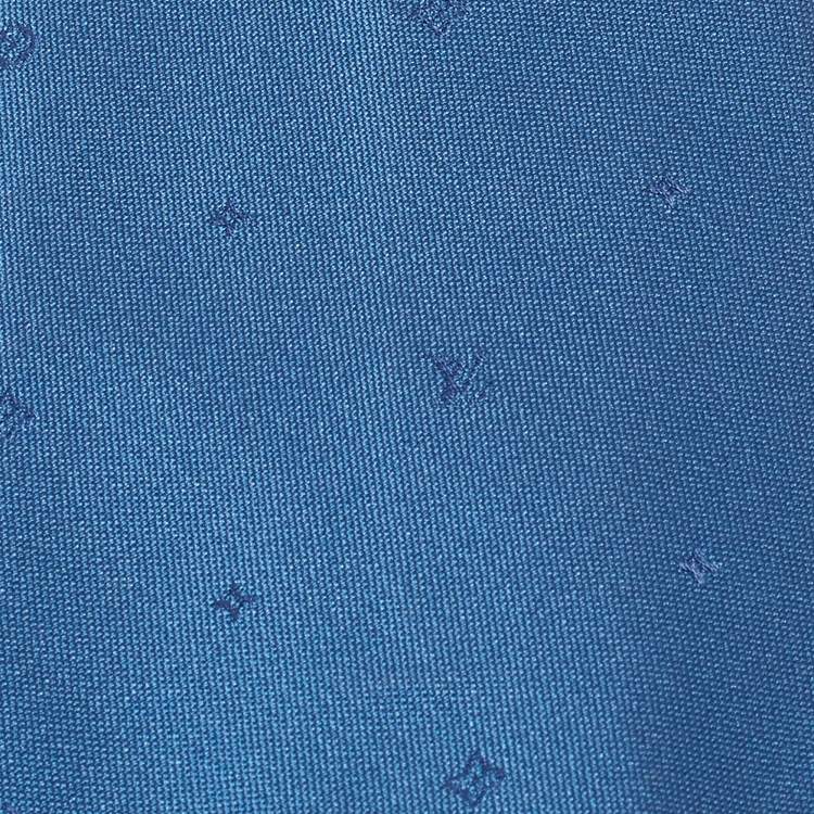 Pre Owned Louis Vuitton Blue Logo Silk Jacquard Tie 