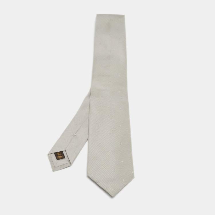 Louis Vuitton Grey Logo Silk Jacquard Tie Louis Vuitton | The Luxury Closet