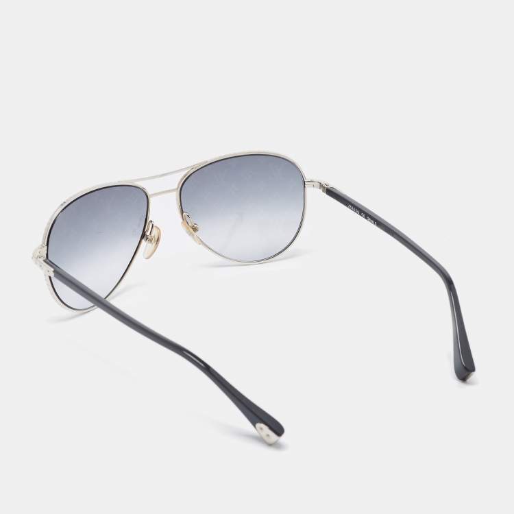 Pre Owned Louis Vuitton Black/Silver Gradient Z0165U Monogram Aviator Sunglasses