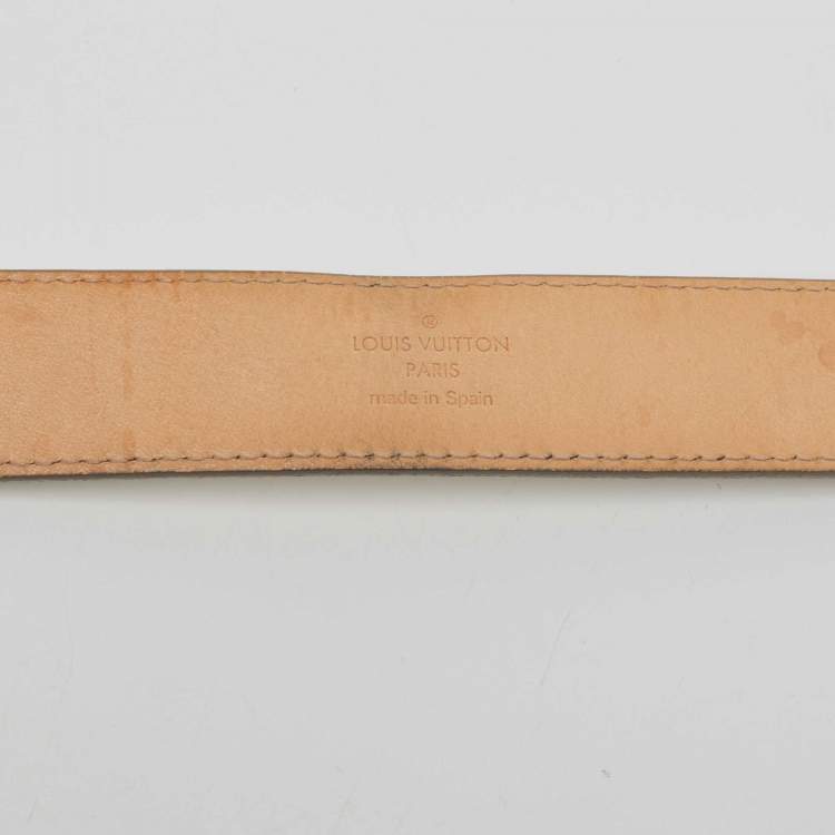 Pre Owned Louis Vuitton Ivorie Epi Leather LV Initiales Belt 90 CM