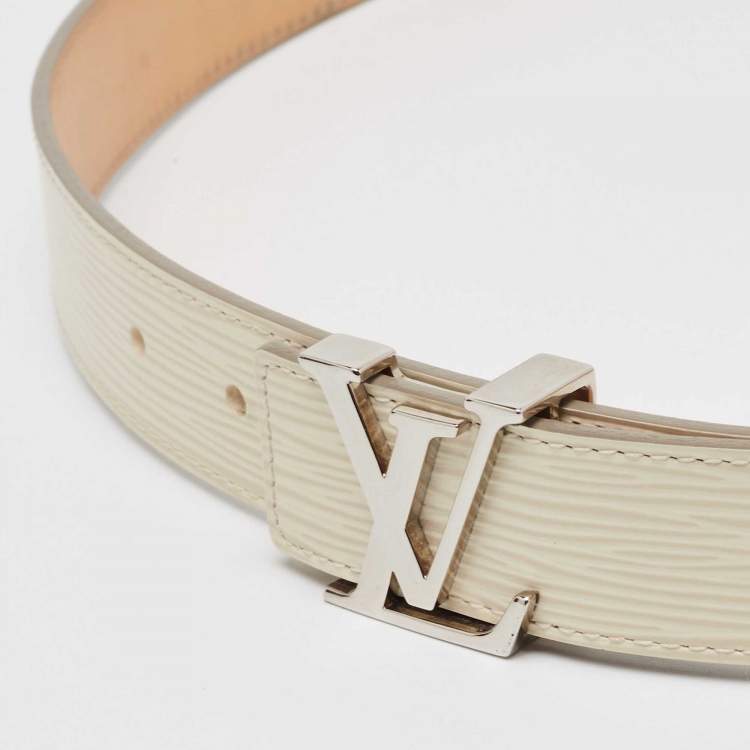 Pre Owned Louis Vuitton Ivorie Epi Leather LV Initiales Belt 90 CM