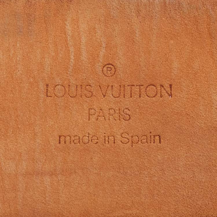 Pre Owned Louis Vuitton Dark Brown Leather Inventeur Belt 90CM