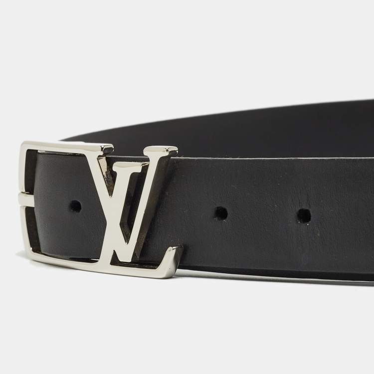 Pre Owned Louis Vuitton Black Leather Neogram Belt 90CM