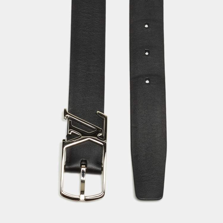 Pre Owned Louis Vuitton Black Leather Neogram Belt 90CM