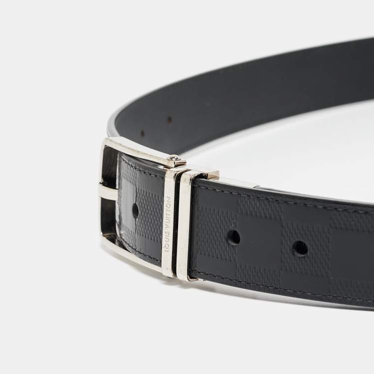 Pre Owned Louis Vuitton Damier Infini Leather Boston Reversible Belt 110 CM
