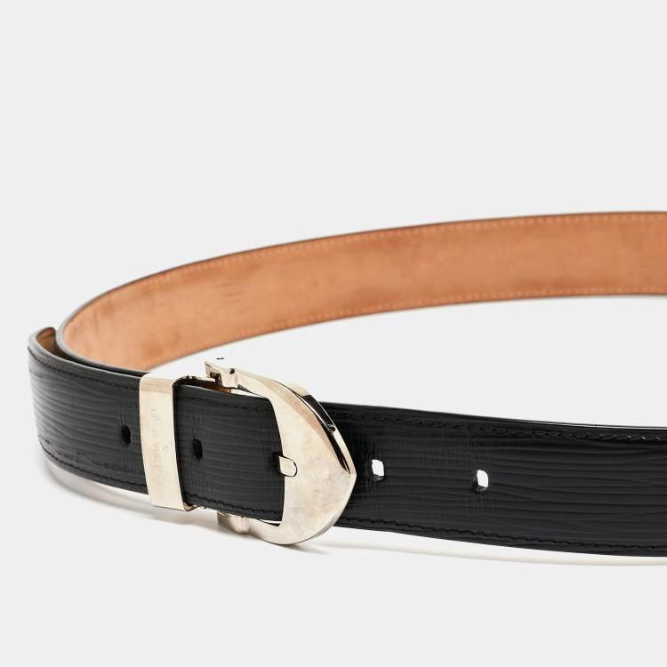 Pre Owned Louis Vuitton Black Epi Leather Ceinture Belt 90CM