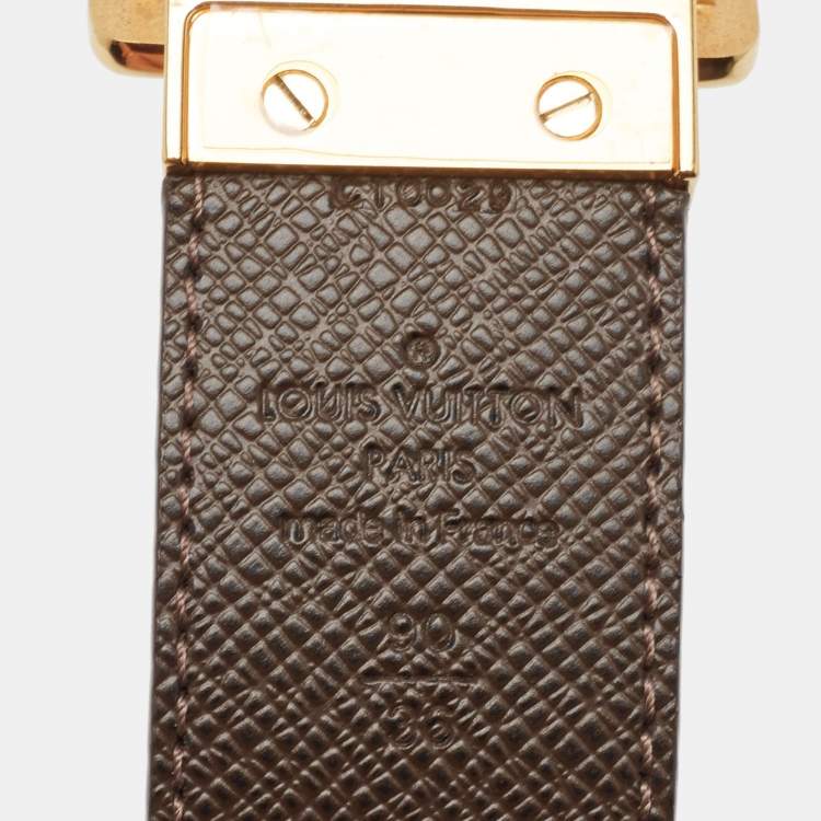 مملوكة مسبقًا Louis Vuitton Damier Ebene Canvas Inventeur Reversible Belt 90CM