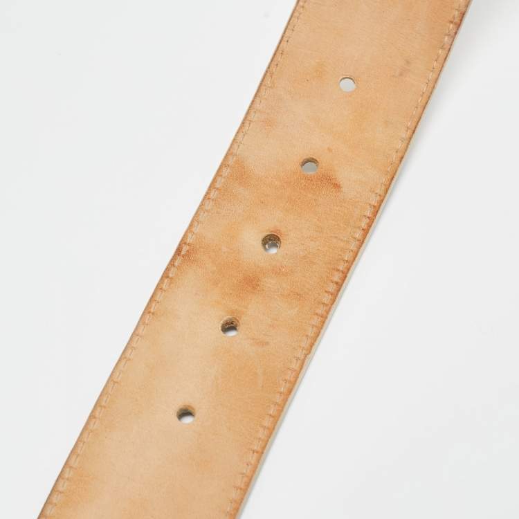 Pre Owned Louis Vuitton Damier Azur Canvas LV Initiales Belt 95CM