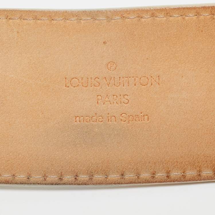 Pre Owned Louis Vuitton Damier Azur Canvas LV Initiales Belt 95CM