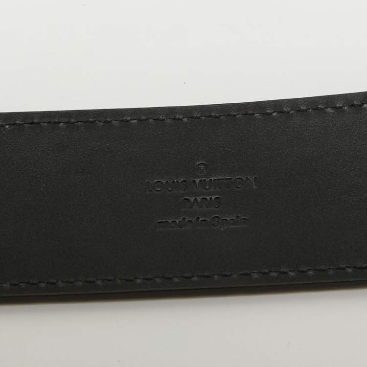 Pre Owned Louis Vuitton Brown Mini Damier Suede  LV Initiales Belt 90CM