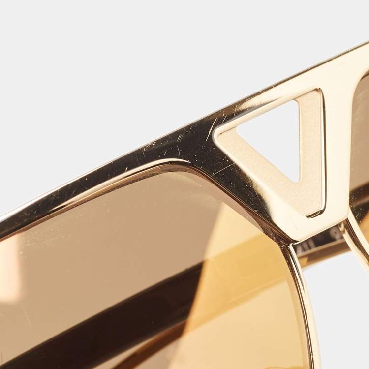 Pre Owned Louis Vuitton Gold Mirrored Z2314U Tonca Pilot Sunglasses