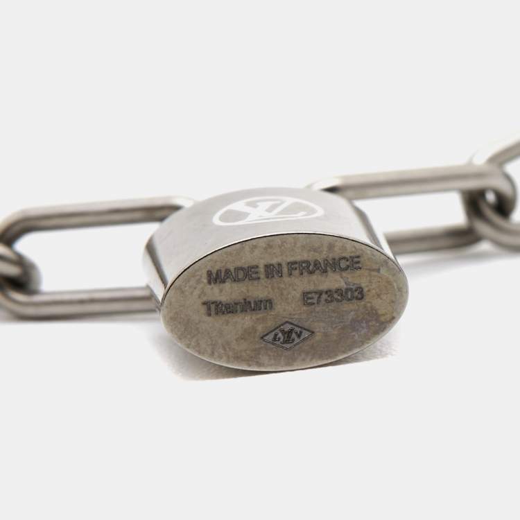 Pre Owned Louis Vuitton Lockit X Virgil Abloh Enamel Titanium Cord Bracelet