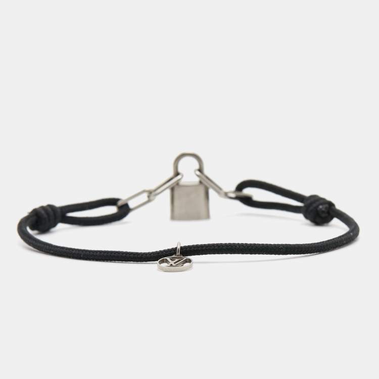 Pre Owned Louis Vuitton Lockit X Virgil Abloh Enamel Titanium Cord Bracelet