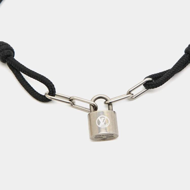 Pre Owned Louis Vuitton Lockit X Virgil Abloh Enamel Titanium Cord Bracelet