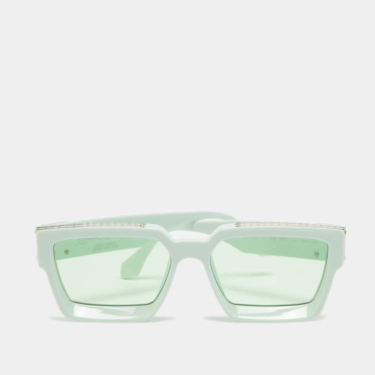 Pre Owned Louis Vuitton Mint Green 1.1 Millionaires Square Sunglasses