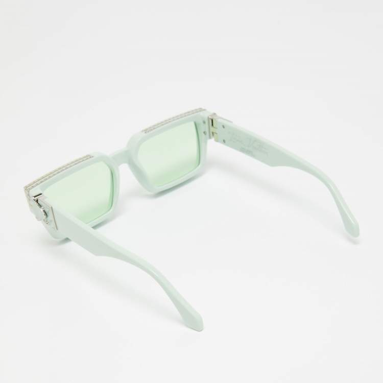 Pre Owned Louis Vuitton Mint Green 1.1 Millionaires Square Sunglasses