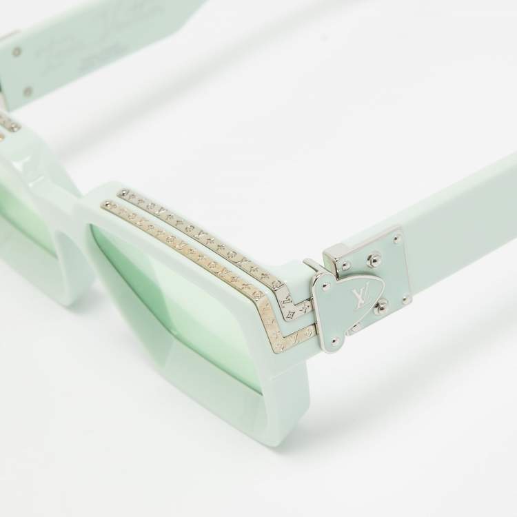 Pre Owned Louis Vuitton Mint Green 1.1 Millionaires Square Sunglasses