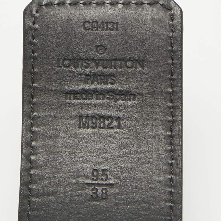 Pre Owned Louis Vuitton Monogram Canvas and Leather LV Initiales Reversible Belt 95CM