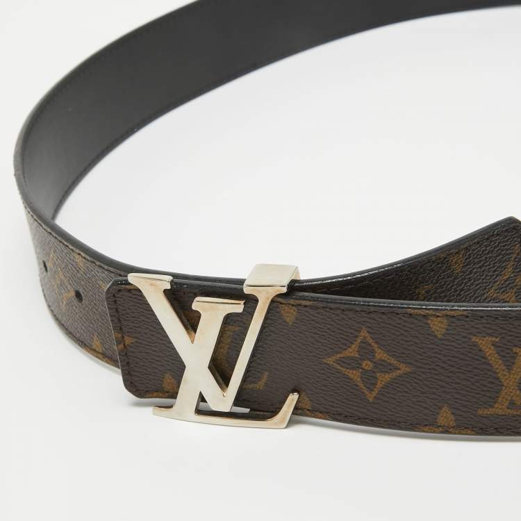 Pre Owned Louis Vuitton Monogram Canvas and Leather LV Initiales Reversible Belt 95CM