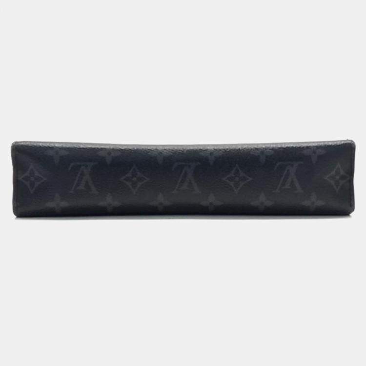 Pre Owned Louis Vuitton Black Monogram Canvas MM Eclipse Pochette Voyage Pouch