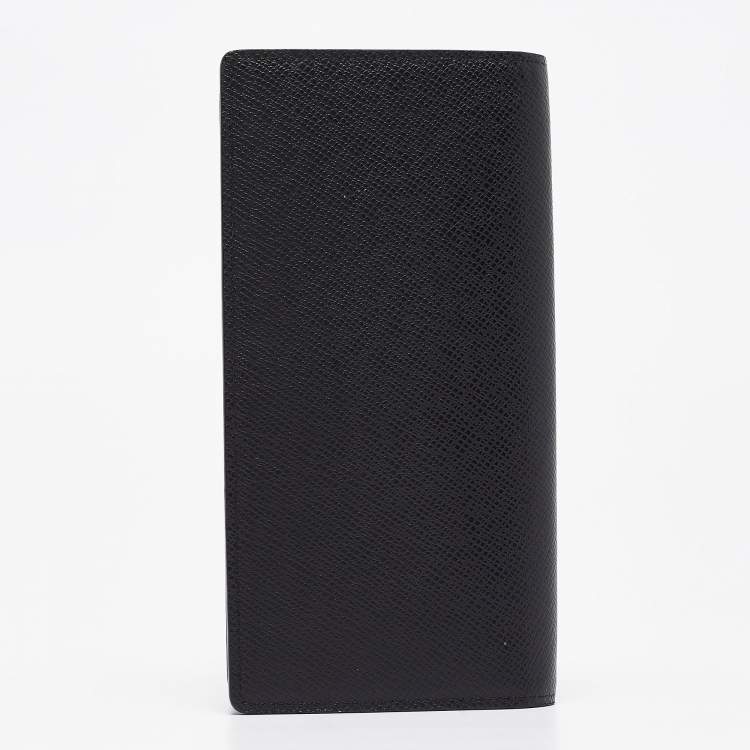 Pre Owned Louis Vuitton Black Taiga Leather Brazza Wallet