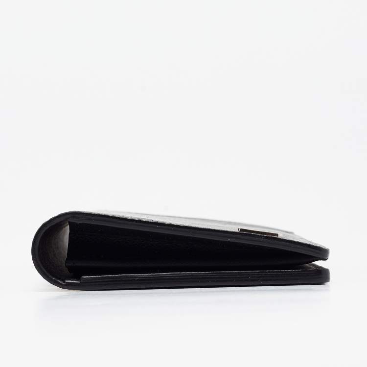 Pre Owned Louis Vuitton Black Taiga Leather Brazza Wallet