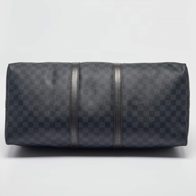 Pre Owned Louis Vuitton Damier Cobalt Canvas Keepall Bandouliere 55 Bag