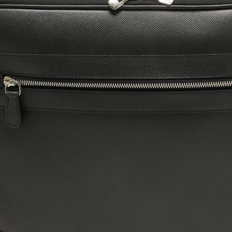 Pre Owned Louis Vuitton Black Taiga Leather Odessa Computer Case Bag
