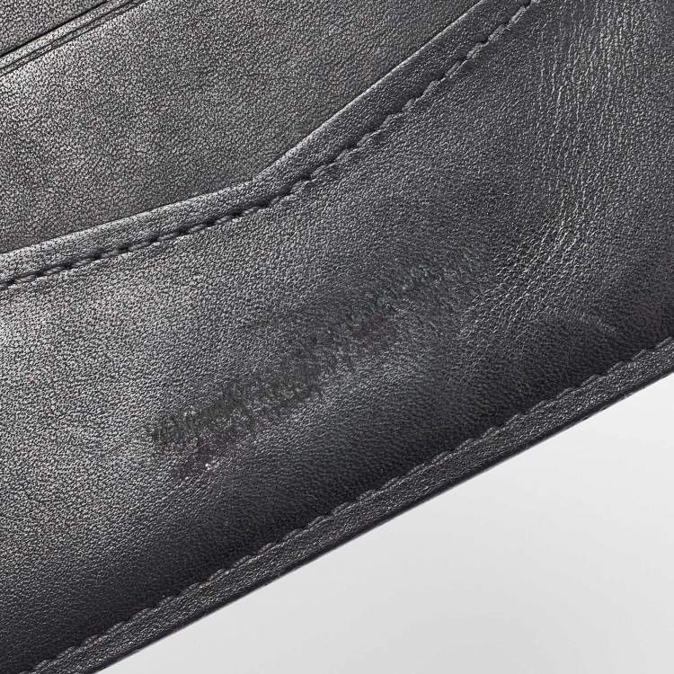 Pre Owned Louis Vuitton Black Coated Canvas Slender Bifold Wallet